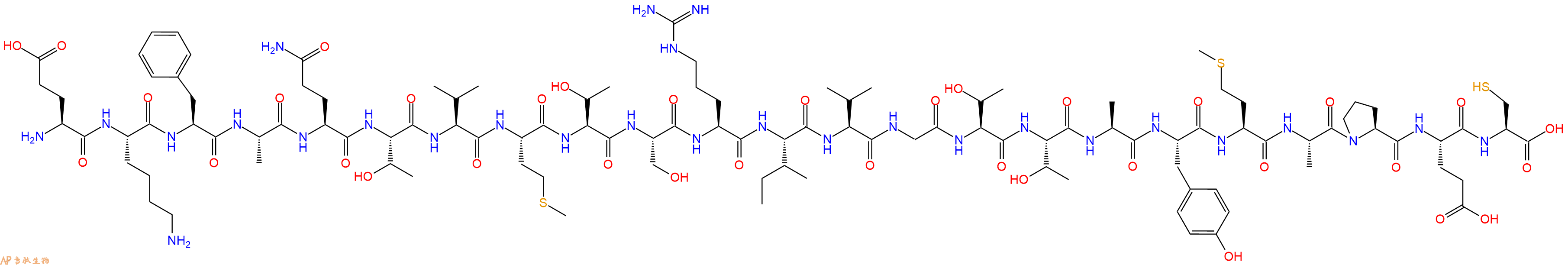 专肽生物产品H2N-Glu-Lys-Phe-Ala-Gln-Thr-Val-Met-Thr-Ser-Arg-Ile-Val-Gly-Thr-Thr-Ala-Tyr-Met-Ala-Pro-Glu-Cys-OH