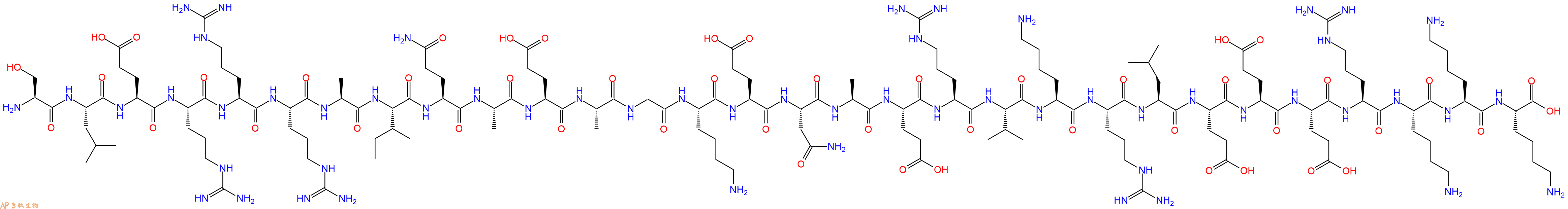 专肽生物产品H2N-Ser-Leu-Glu-Arg-Arg-Arg-Ala-Ile-Gln-Ala-Glu-Ala-Gly-Lys-Glu-Asn-Ala-Glu-Arg-Val-Lys-Arg-Leu-Glu-Glu-Glu-Arg-Lys-Lys-Lys-OH