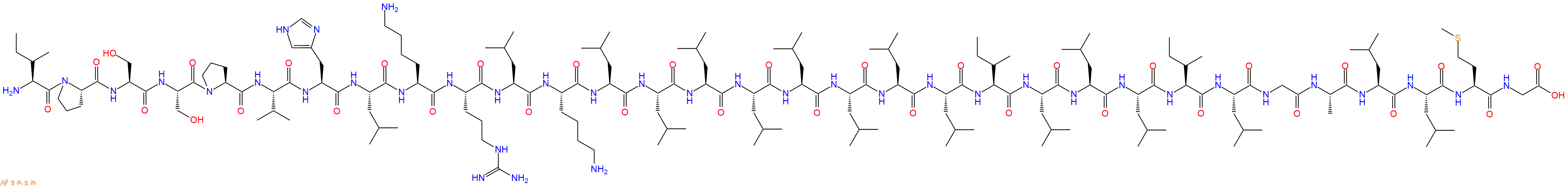 专肽生物产品H2N-Ile-Pro-Ser-Ser-Pro-Val-His-Leu-Lys-Arg-Leu-Lys-Leu-Leu-Leu-Leu-Leu-Leu-Leu-Leu-Ile-Leu-Leu-Leu-Ile-Leu-Gly-Ala-Leu-Leu-Met-Gly-OH