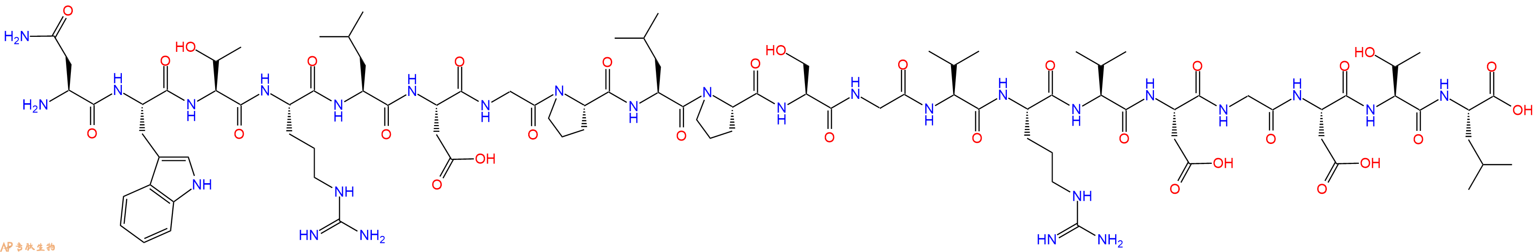 专肽生物产品H2N-Asn-Trp-Thr-Arg-Leu-Asp-Gly-Pro-Leu-Pro-Ser-Gly-Val-Arg-Val-Asp-Gly-Asp-Thr-Leu-OH