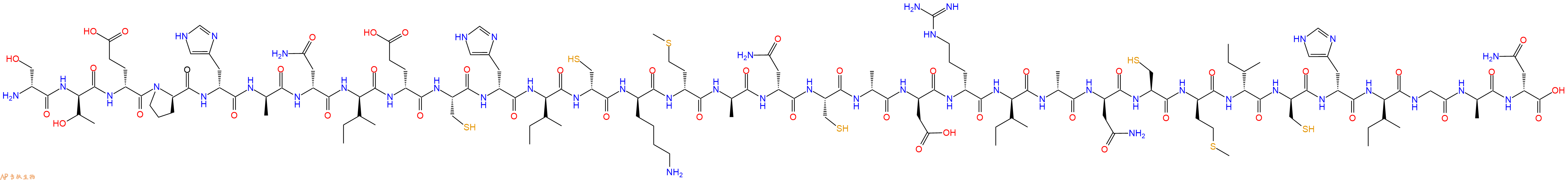 专肽生物产品H2N-DSer-DThr-DGlu-DPro-DHis-DAla-DAsn-DIle-DGlu-Cys-DHis-DIle-DCys-DLys-DMet-DAla-DAsn-Cys-DAla-DAsp-DArg-DIle-DAla-DAsn-Cys-DMet-DIle-DCys-DHis-DIle-Gly-DAla-DAsn-OH