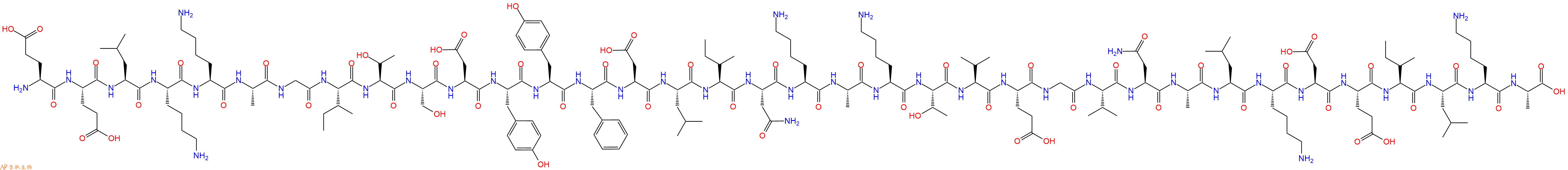 专肽生物产品H2N-Glu-Glu-Leu-Lys-Lys-Ala-Gly-Ile-Thr-Ser-Asp-Tyr-Tyr-Phe-Asp-Leu-Ile-Asn-Lys-Ala-Lys-Thr-Val-Glu-Gly-Val-Asn-Ala-Leu-Lys-Asp-Glu-Ile-Leu-Lys-Ala-OH