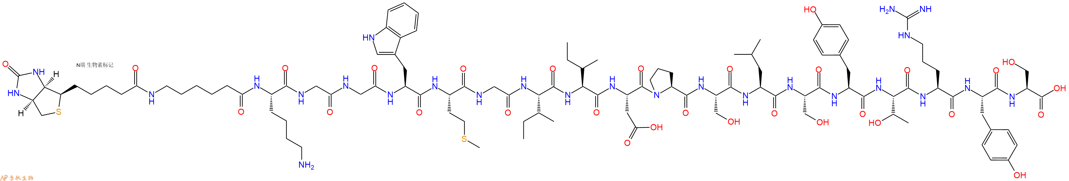 专肽生物产品Biotinyl-Ahx-Lys-Gly-Gly-Trp-Met-Gly-Ile-Ile-Asp-Pro-Ser-Leu-Ser-Tyr-Thr-Arg-Tyr-Ser-OH