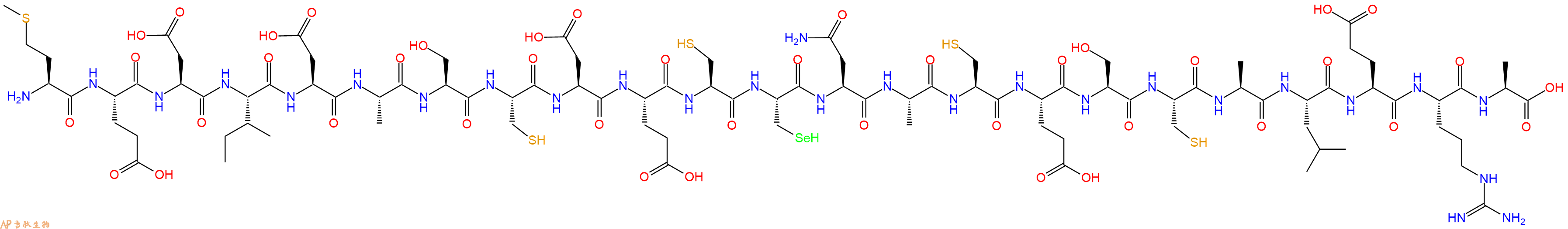 专肽生物产品H2N-Met-Glu-Asp-Ile-Asp-Ala-Ser-Cys-Asp-Glu-Cys-Sec-Asn-Ala-Cys-Glu-Ser-Cys-Ala-Leu-Glu-Arg-Ala-OH