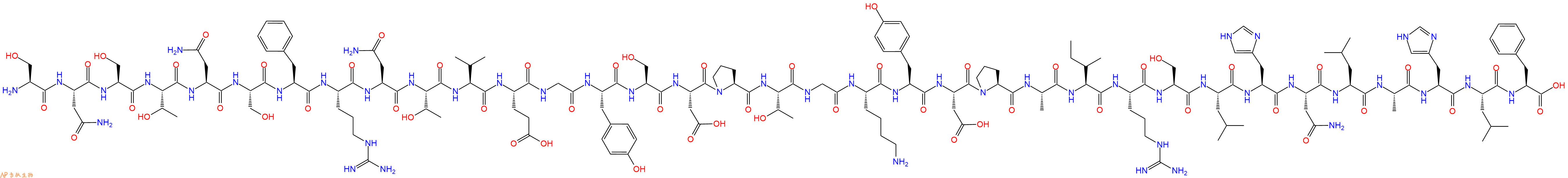 专肽生物产品H2N-Ser-Asn-Ser-Thr-Asn-Ser-Phe-Arg-Asn-Thr-Val-Glu-Gly-Tyr-Ser-Asp-Pro-Thr-Gly-Lys-Tyr-Asp-Pro-Ala-Ile-Arg-Ser-Leu-His-Asn-Leu-Ala-His-Leu-Phe-OH