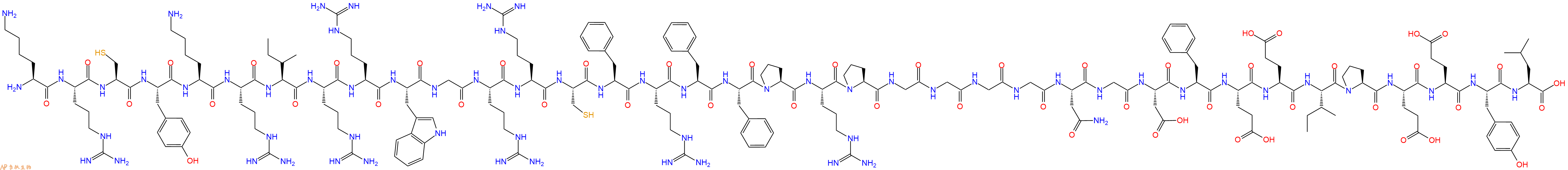 专肽生物产品H2N-Lys-Arg-Cys-Tyr-Lys-Arg-Ile-Arg-Arg-Trp-Gly-Arg-Arg-Cys-Phe-Arg-Phe-Phe-Pro-Arg-Pro-Gly-Gly-Gly-Gly-Asn-Gly-Asp-Phe-Glu-Glu-Ile-Pro-Glu-Glu-Tyr-Leu-OH