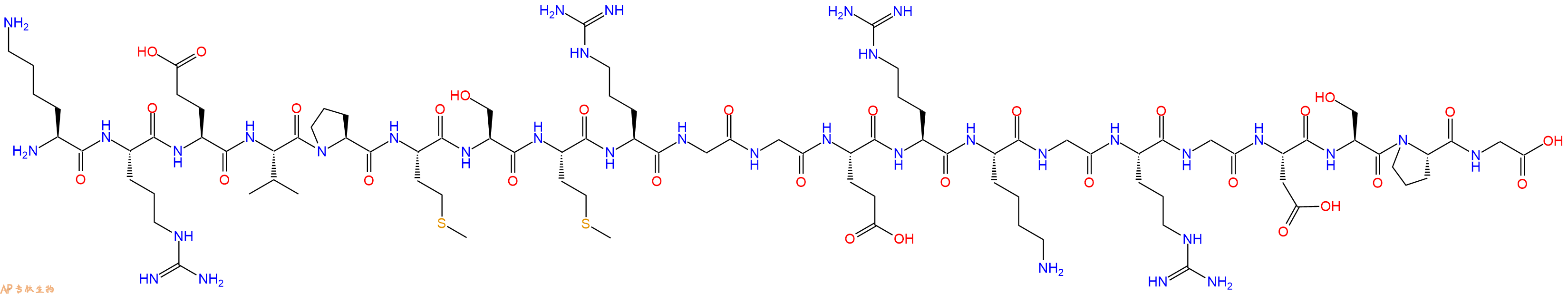 专肽生物产品H2N-Lys-Arg-Glu-Val-Pro-Met-Ser-Met-Arg-Gly-Gly-Glu-Arg-Lys-Gly-Arg-Gly-Asp-Ser-Pro-Gly-OH