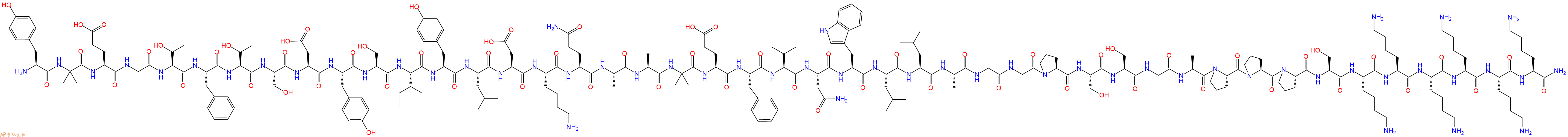 专肽生物产品H2N-Tyr-Aib-Glu-Gly-Thr-Phe-Thr-Ser-Asp-Tyr-Ser-Ile-Tyr-Leu-Asp-Lys-Gln-Ala-Ala-Aib-Glu-Phe-Val-Asn-Trp-Leu-Leu-Ala-Gly-Gly-Pro-Ser-Ser-Gly-Ala-Pro-Pro-Pro-Ser-Lys-Lys-Lys-Lys-Lys-Lys-CONH2