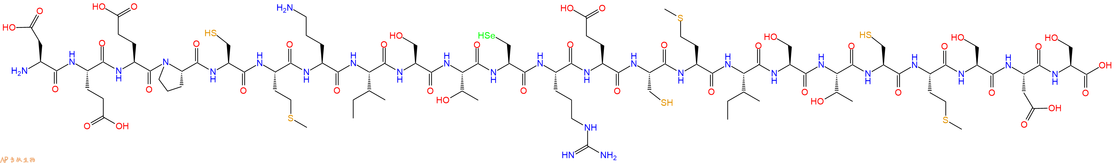 专肽生物产品H2N-Asp-Glu-Glu-Pro-Cys-Met-Orn-Ile-Ser-Thr-Sec-Arg-Glu-Cys-Met-Ile-Ser-Thr-Cys-Met-Ser-Asp-Ser-OH
