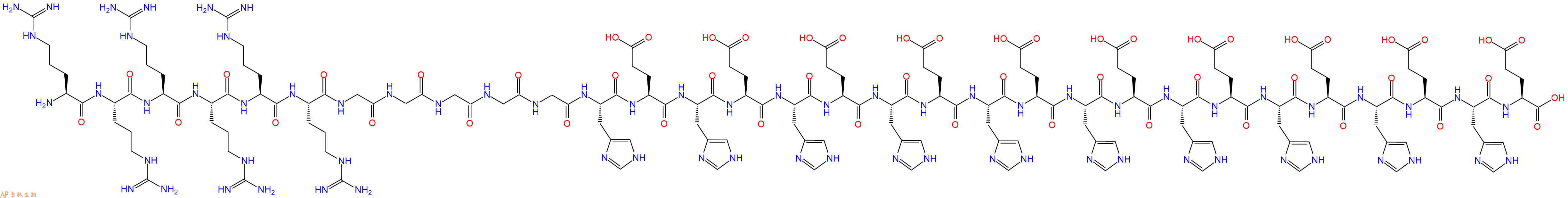 专肽生物产品H2N-Arg-Arg-Arg-Arg-Arg-Arg-Gly-Gly-Gly-Gly-Gly-His-Glu-His-Glu-His-Glu-His-Glu-His-Glu-His-Glu-His-Glu-His-Glu-His-Glu-His-Glu-OH
