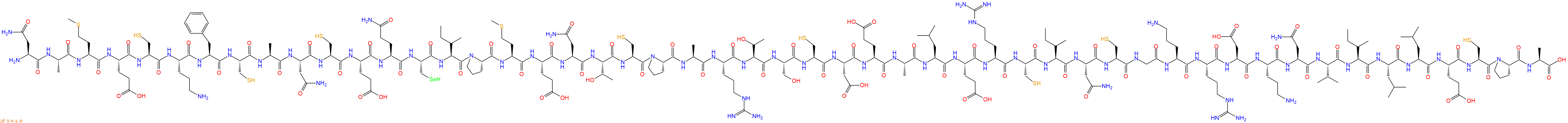专肽生物产品H2N-Asn-Ala-Met-Glu-Cys-Orn-Phe-Cys-Ala-Asn-Cys-Glu-Gln-Sec-Ile-Pro-Met-Glu-Asn-Thr-Cys-Pro-Ala-Arg-Thr-Ser-Cys-Asp-Glu-Ala-Leu-Glu-Arg-Cys-Ile-Asn-Cys-Gly-Orn-Arg-Asp-Orn-Asn-Val-Ile-Leu-Leu-Glu-Cys-Pro-Ala-OH