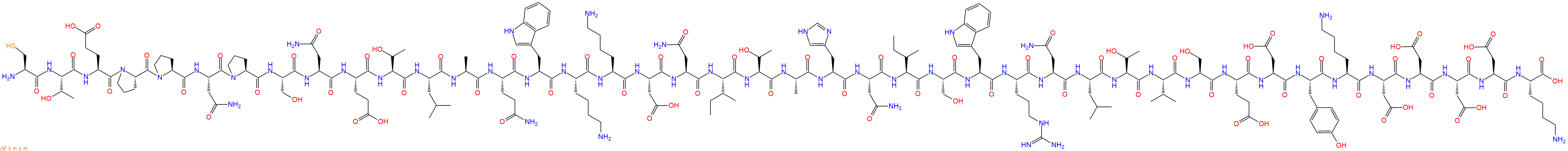 专肽生物产品H2N-Cys-Thr-Glu-Pro-Pro-Asn-Pro-Ser-Asn-Glu-Thr-Leu-Ala-Gln-Trp-Lys-Lys-Asp-Asn-Ile-Thr-Ala-His-Asn-Ile-Ser-Trp-Arg-Asn-Leu-Thr-Val-Ser-Glu-Asp-Tyr-Lys-Asp-Asp-Asp-Asp-Lys-OH