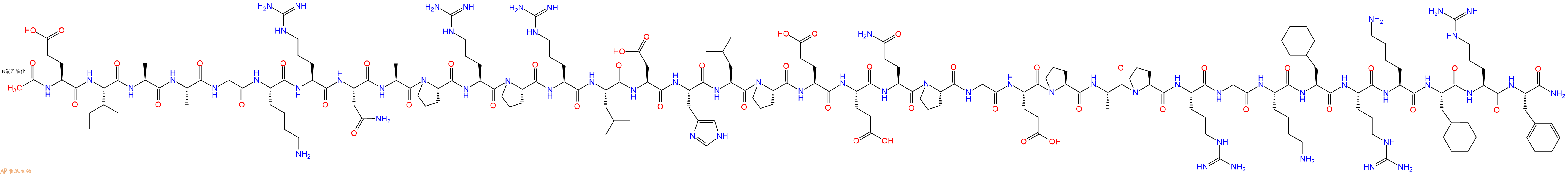 专肽生物产品Ac-Glu-Ile-Ala-Ala-Gly-Lys-Arg-Asn-Ala-Pro-Arg-Pro-Arg-Leu-Asp-His-Leu-Pro-Glu-Glu-Gln-Pro-Gly-Glu-Pro-Ala-Pro-Arg-Gly-Lys-Cha-Arg-Lys-Cha-Arg-Phe-CONH2
