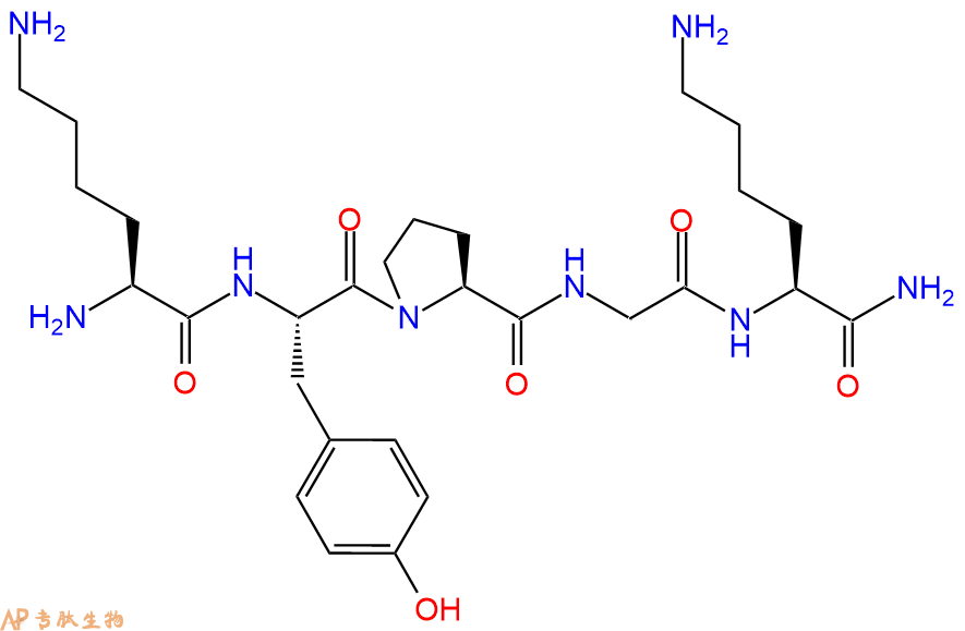 专肽生物产品H2N-Lys-Tyr-Pro-Gly-Lys-CONH2