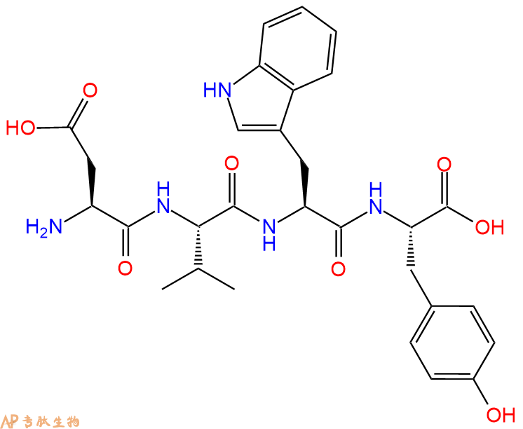 专肽生物产品H2N-Asp-Val-Trp-Tyr-OH