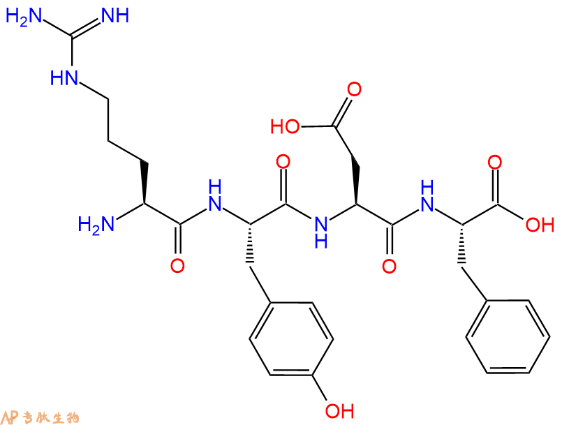 专肽生物产品H2N-Arg-Tyr-Asp-Phe-OH