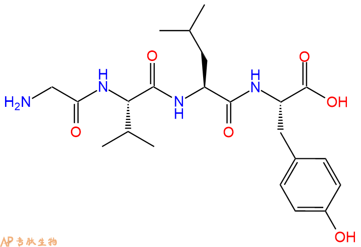 专肽生物产品H2N-Gly-Val-Leu-Tyr-OH