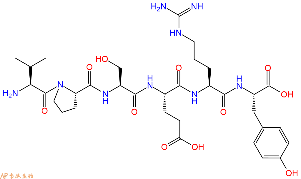 专肽生物产品H2N-Val-Pro-Ser-Glu-Arg-Tyr-OH
