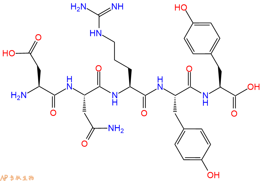 专肽生物产品H2N-Asp-Asn-Arg-Tyr-Tyr-OH