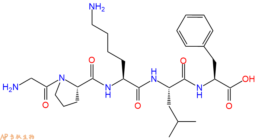 专肽生物产品H2N-Gly-Pro-Lys-Leu-Phe-OH