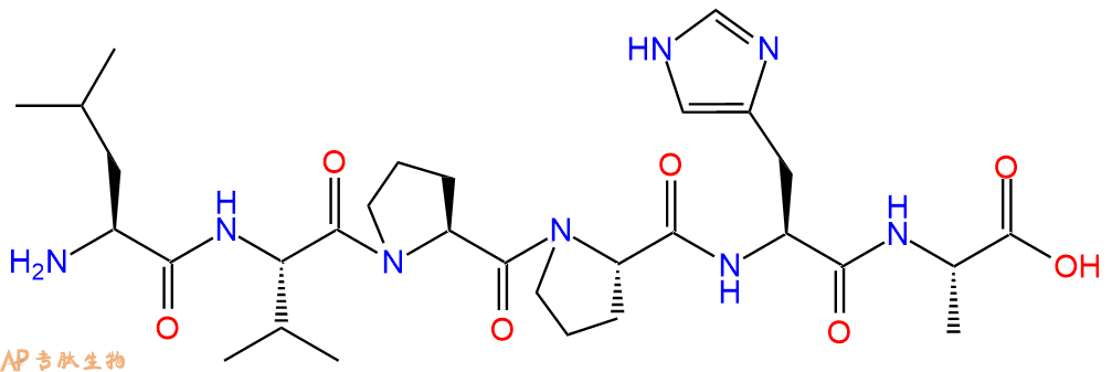 专肽生物产品H2N-Leu-Val-Pro-Pro-His-Ala-OH