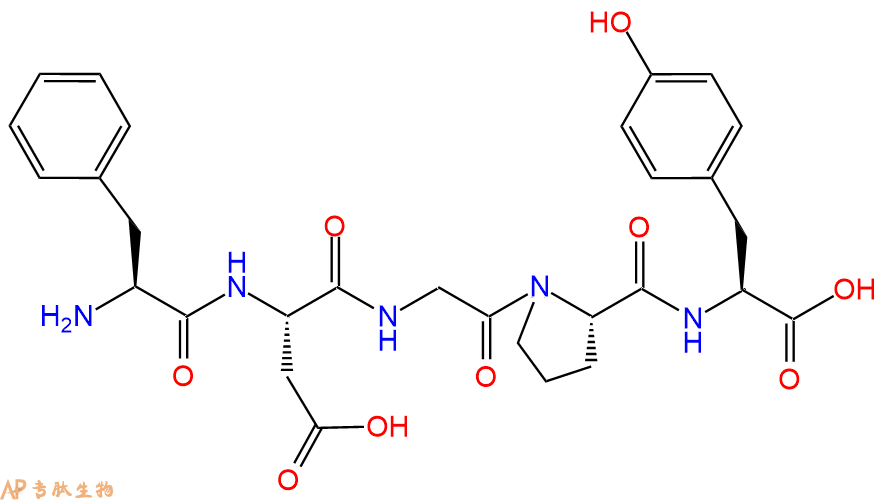 专肽生物产品H2N-Phe-Asp-Gly-Pro-Tyr-OH