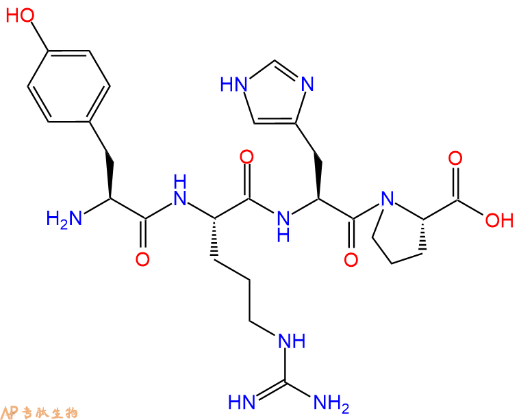 专肽生物产品H2N-Tyr-Arg-His-Pro-OH