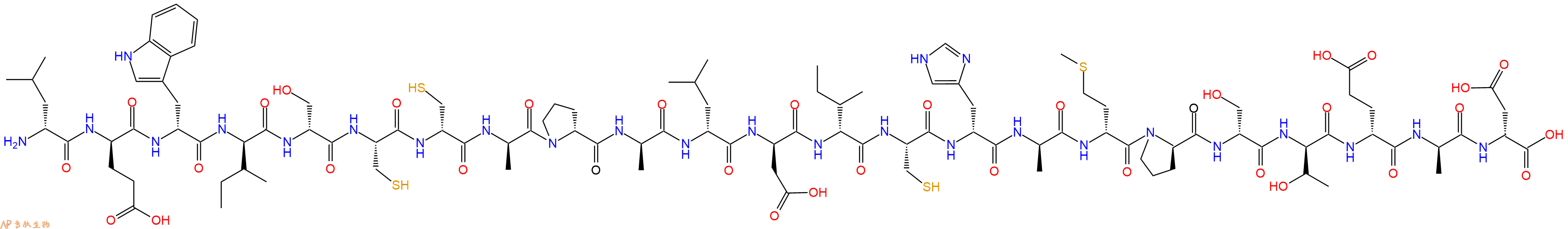 专肽生物产品H2N-DLeu-DGlu-DTrp-DIle-DSer-Cys-DCys-DAla-DPro-DAla-DLeu-DAsp-DIle-Cys-DHis-DAla-DMet-DPro-DSer-DThr-DGlu-DAla-DAsp-OH