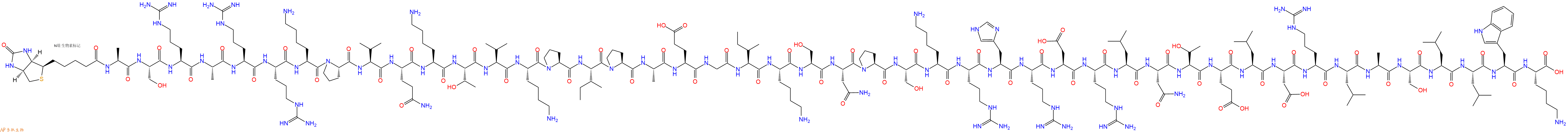 专肽生物产品Biotinyl-Ala-Ser-Arg-Ala-Arg-Arg-Lys-Pro-Val-Gln-Lys-Thr-Val-Lys-Pro-Ile-Pro-Ala-Glu-Gly-Ile-Lys-Ser-Asn-Pro-Ser-Lys-Arg-His-Arg-Asp-Arg-Leu-Asn-Thr-Glu-Leu-Asp-Arg-Leu-Ala-Ser-Leu-Leu-Trp-Lys-OH