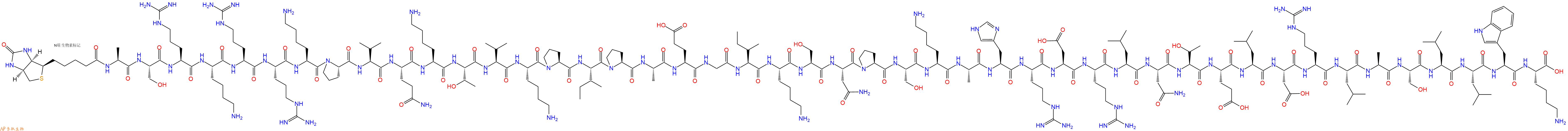 专肽生物产品Biotinyl-Ala-Ser-Arg-Lys-Arg-Arg-Lys-Pro-Val-Gln-Lys-Thr-Val-Lys-Pro-Ile-Pro-Ala-Glu-Gly-Ile-Lys-Ser-Asn-Pro-Ser-Lys-Ala-His-Arg-Asp-Arg-Leu-Asn-Thr-Glu-Leu-Asp-Arg-Leu-Ala-Ser-Leu-Leu-Trp-Lys-OH