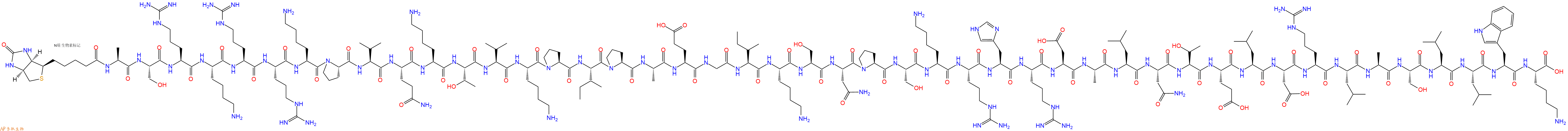 专肽生物产品Biotinyl-Ala-Ser-Arg-Lys-Arg-Arg-Lys-Pro-Val-Gln-Lys-Thr-Val-Lys-Pro-Ile-Pro-Ala-Glu-Gly-Ile-Lys-Ser-Asn-Pro-Ser-Lys-Arg-His-Arg-Asp-Ala-Leu-Asn-Thr-Glu-Leu-Asp-Arg-Leu-Ala-Ser-Leu-Leu-Trp-Lys-OH