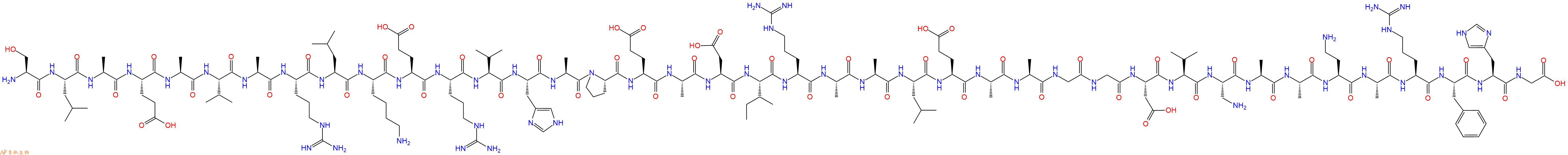 专肽生物产品H2N-Ser-Leu-Ala-Glu-Ala-Val-Ala-Arg-Leu-Lys-Glu-Arg-Val-His-Ala-Pro-Glu-Ala-Asp-Ile-Arg-Ala-Ala-Leu-Glu-Ala-Ala-Gly-Gly-Asp-Val-Dap-Ala-Ala-Dab-Ala-Arg-Phe-His-Gly-OH