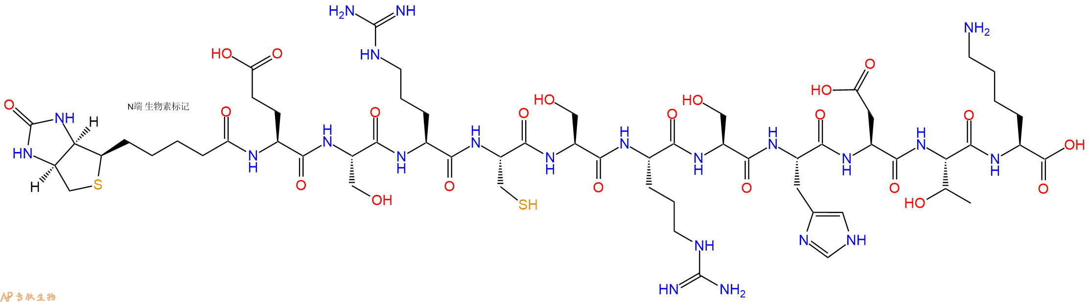 专肽生物产品Biotinyl-Glu-Ser-Arg-Cys-Ser-Arg-Ser-His-Asp-Thr-Lys-OH
