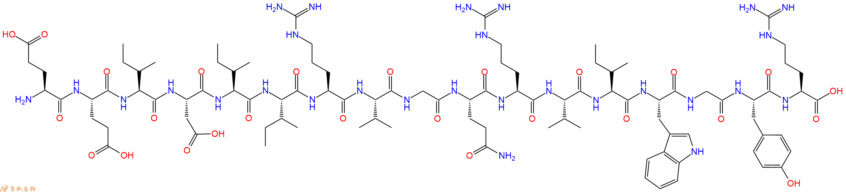 专肽生物产品H2N-Glu-Glu-Ile-Asp-Ile-Ile-Arg-Val-Gly-Gln-Arg-Val-Ile-Trp-Gly-Tyr-Arg-OH