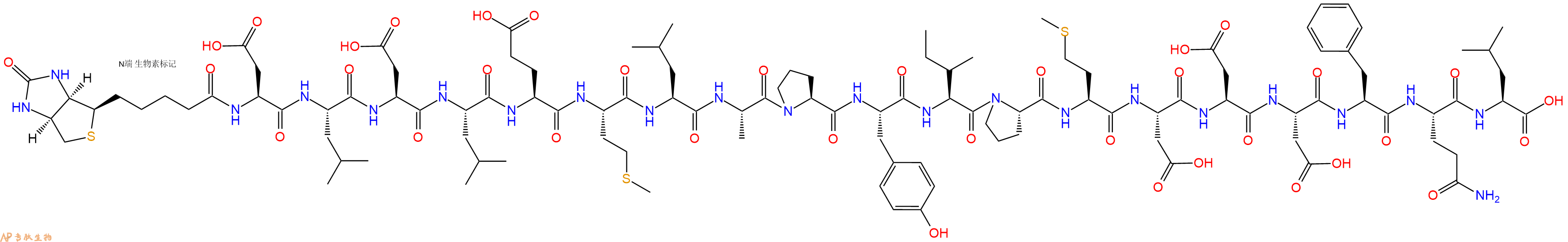 专肽生物产品Biotinyl-Asp-Leu-Asp-Leu-Glu-Met-Leu-Ala-Pro-Tyr-Ile-Pro-Met-Asp-Asp-Asp-Phe-Gln-Leu-OH