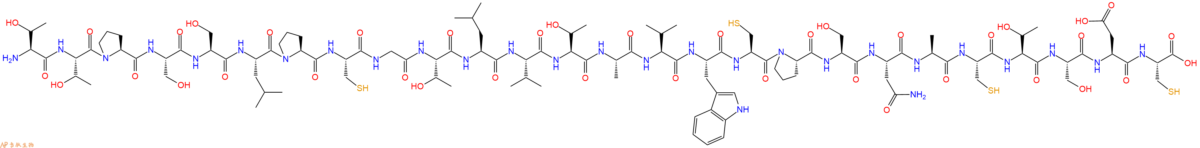 专肽生物产品H2N-Thr-Thr-Pro-Ser-Ser-Leu-Pro-Cys-Gly-Thr-Leu-Val-Thr-Ala-Val-Trp-Cys-Pro-Ser-Asn-Ala-Cys-Thr-Ser-Asp-Cys-OH