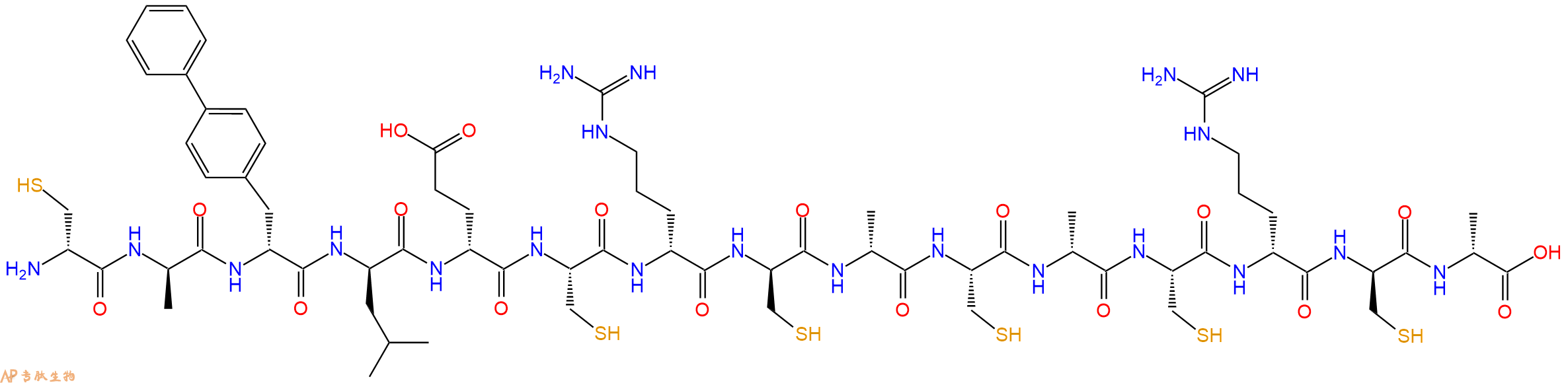 专肽生物产品H2N-DCys-DAla-DBip-DLeu-DGlu-Cys-DArg-DCys-DAla-Cys-DAla-Cys-DArg-DCys-DAla-OH