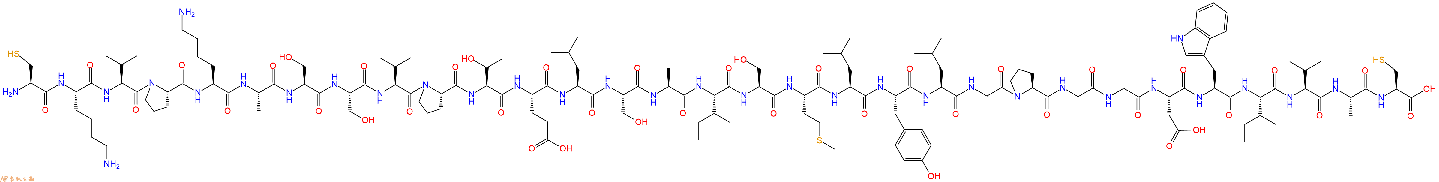 专肽生物产品H2N-Cys-Lys-Ile-Pro-Lys-Ala-Ser-Ser-Val-Pro-Thr-Glu-Leu-Ser-Ala-Ile-Ser-Met-Leu-Tyr-Leu-Gly-Pro-Gly-Gly-Asp-Trp-Ile-Val-Ala-Cys-OH