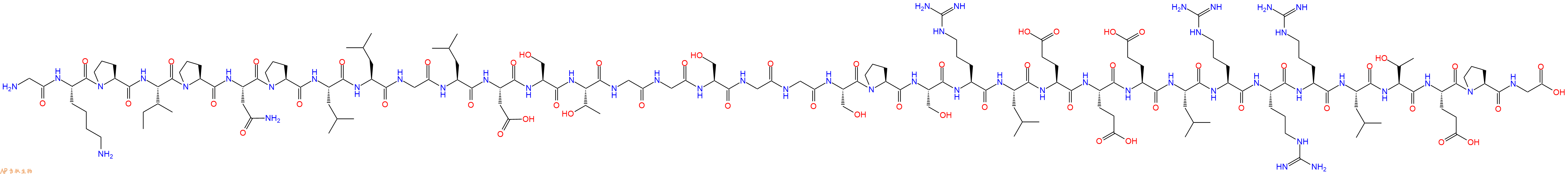专肽生物产品H2N-Gly-Lys-Pro-Ile-Pro-Asn-Pro-Leu-Leu-Gly-Leu-Asp-Ser-Thr-Gly-Gly-Ser-Gly-Gly-Ser-Pro-Ser-Arg-Leu-Glu-Glu-Glu-Leu-Arg-Arg-Arg-Leu-Thr-Glu-Pro-Gly-OH