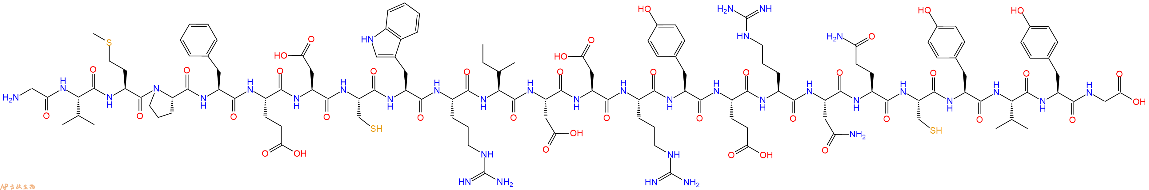 专肽生物产品H2N-Gly-Val-Met-Pro-Phe-Glu-Asp-Cys-Trp-Arg-Ile-Asp-Asp-Arg-Tyr-Glu-Arg-Asn-Gln-Cys-Tyr-Val-Tyr-Gly-OH