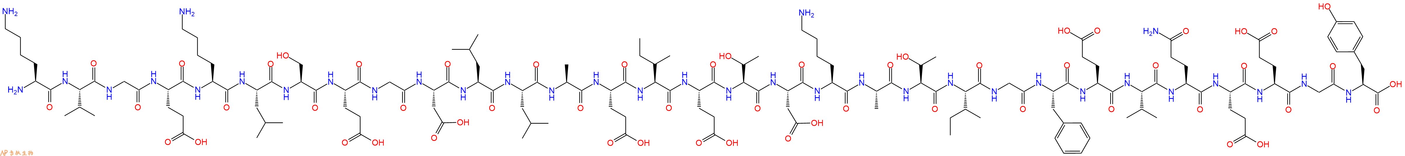 专肽生物产品H2N-Lys-Val-Gly-Glu-Lys-Leu-Ser-Glu-Gly-Asp-Leu-Leu-Ala-Glu-Ile-Glu-Thr-Asp-Lys-Ala-Thr-Ile-Gly-Phe-Glu-Val-Gln-Glu-Glu-Gly-Tyr-OH