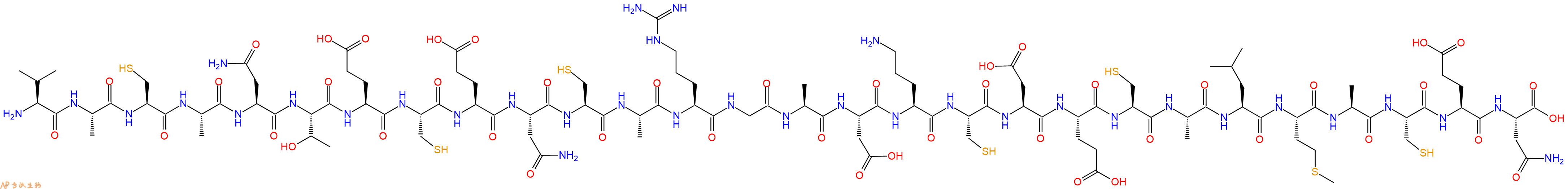 专肽生物产品H2N-Val-Ala-Cys-Ala-Asn-Thr-Glu-Cys-Glu-Asn-Cys-Ala-Arg-Gly-Ala-Asp-Orn-Cys-Asp-Glu-Cys-Ala-Leu-Met-Ala-Cys-Glu-Asn-OH