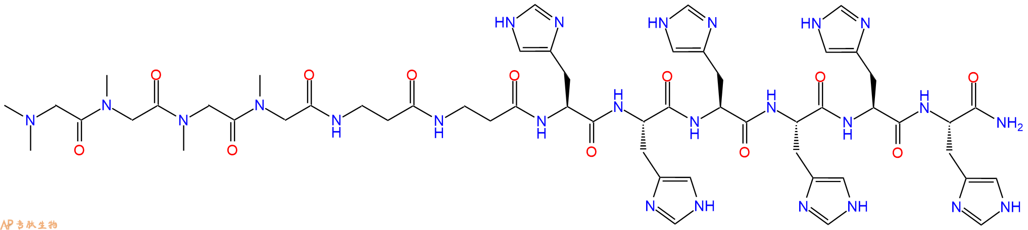 专肽生物产品H2N-Sar-Sar-Sar-Sar-βAla-βAla-His-His-His-His-His-His-CONH2