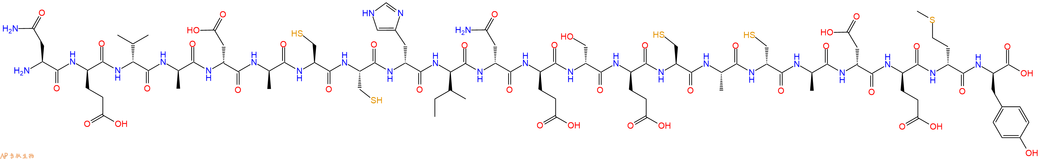 专肽生物产品H2N-Asn-DGlu-DVal-DAla-DAsp-DAla-Cys-Cys-DHis-DIle-DAsn-DGlu-DSer-DGlu-Cys-Ala-DCys-DAla-DAsp-DGlu-DMet-DTyr-OH