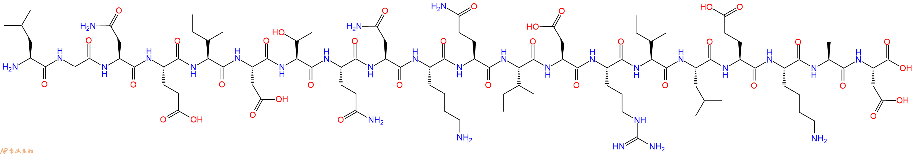 专肽生物产品H2N-Leu-Gly-Asn-Glu-Ile-Asp-Thr-Gln-Asn-Lys-Gln-Ile-Asp-Arg-Ile-Leu-Glu-Lys-Ala-Asp-OH