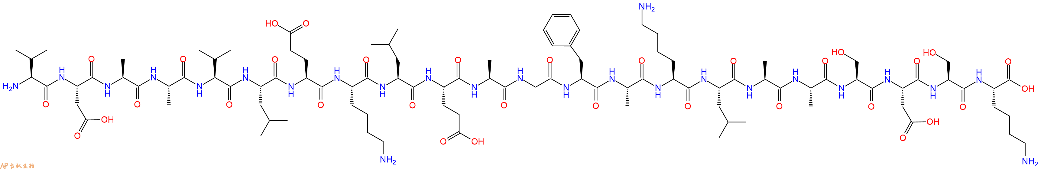 专肽生物产品H2N-Val-Asp-Ala-Ala-Val-Leu-Glu-Lys-Leu-Glu-Ala-Gly-Phe-Ala-Lys-Leu-Ala-Ala-Ser-Asp-Ser-Lys-OH