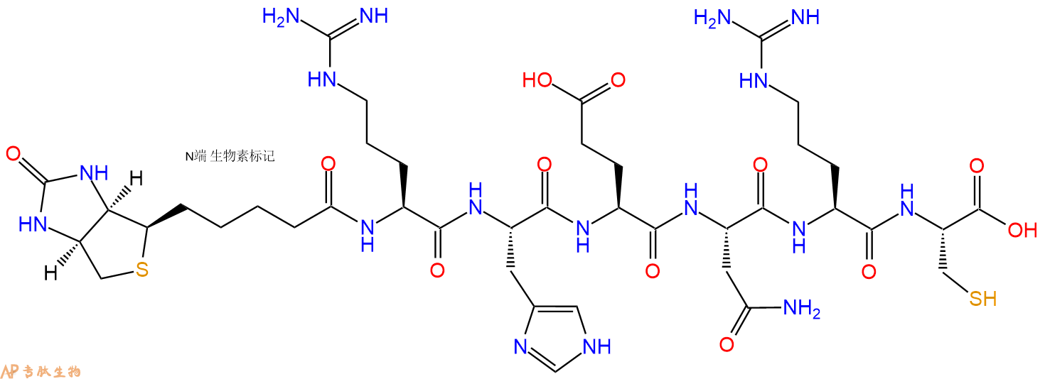 专肽生物产品Biotinyl-Arg-His-Glu-Asn-Arg-Cys-OH