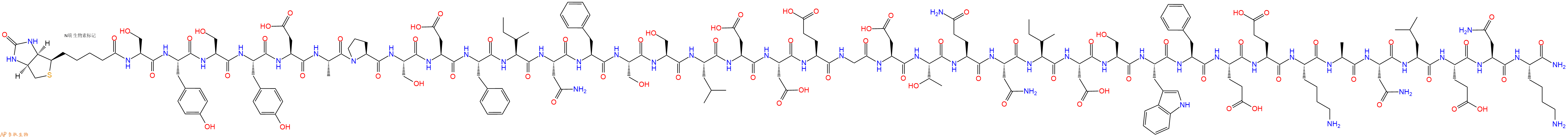 专肽生物产品Biotinyl-Ser-Tyr-Ser-Tyr-Asp-Ala-Pro-Ser-Asp-Phe-Ile-Asn-Phe-Ser-Ser-Leu-Asp-Asp-Glu-Gly-Asp-Thr-Gln-Asn-Ile-Asp-Ser-Trp-Phe-Glu-Glu-Lys-Ala-Asn-Leu-Glu-Asn-Lys-CONH2