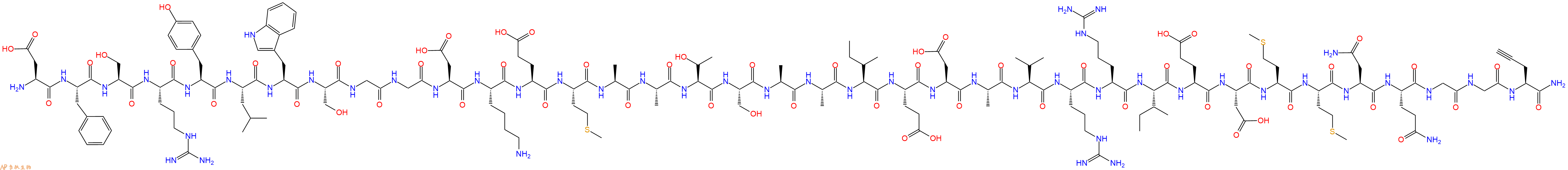 专肽生物产品H2N-Asp-Phe-Ser-Arg-Tyr-Leu-Trp-Ser-Gly-Gly-Asp-Lys-Glu-Met-Ala-Ala-Thr-Ser-Ala-Ala-Ile-Glu-Asp-Ala-Val-Arg-Arg-Ile-Glu-Asp-Met-Met-Asn-Gln-Gly-Gly-Pra-CONH2