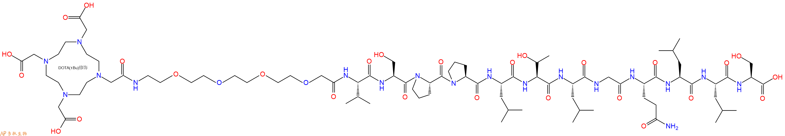 专肽生物产品DOTA-PEG4-Val-Ser-Pro-Pro-Leu-Thr-Leu-Gly-Gln-Leu-Leu-Ser